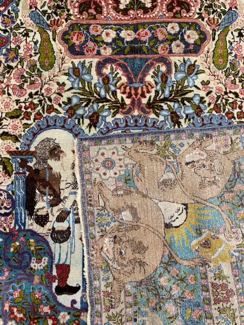 ANTIQUE TABRIZ CARPET DEPICTING AHMAD SHAH - ADDITIONAL PHOTO 7
