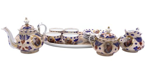 a fine 19th century qajar bohemian tea set - CATEGORY: ANTIQUE CERAMICS - DATED 19TH CENTURY