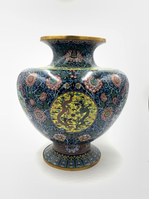 ANTIQUE 19TH CENTURY CLOISONNE CHINESE VASE - ADDITIONAL PHOTO 2