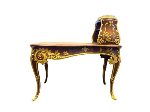 A FINE ANTIQUE 19TH CENTURY WOOD AND BRONZE INLAID DESK FRENCH OR RUSSIAN - ADDITIONAL PHOTO 1
