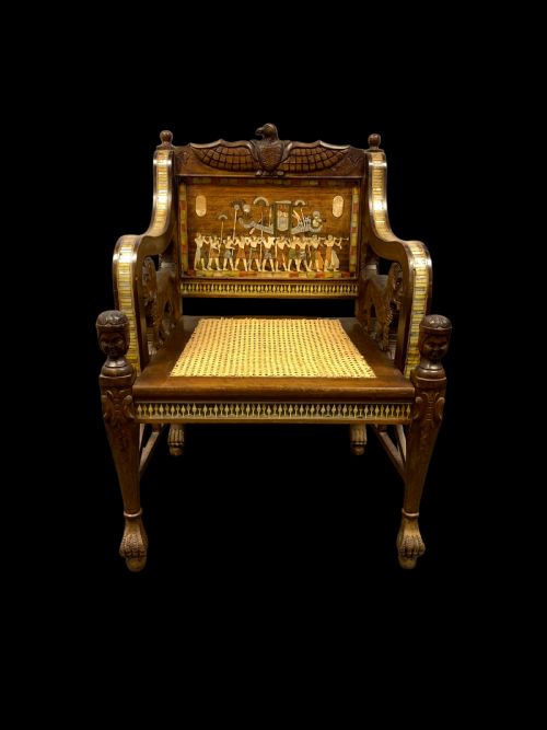 A FINE 19TH CENTURY EGYPTIAN REVIVAL SET OF THREE FURNITURE - ADDITIONAL PHOTO 2