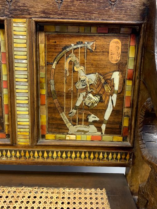 A FINE 19TH CENTURY EGYPTIAN REVIVAL SET OF THREE FURNITURE - ADDITIONAL PHOTO 21