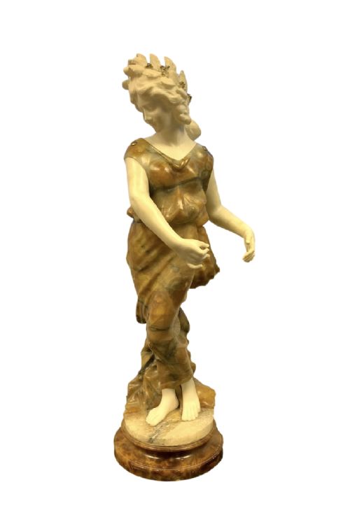 french marble statue 19th century - CATEGORY: ANTIQUE SCULPTURES - DATED 19TH CENTURY