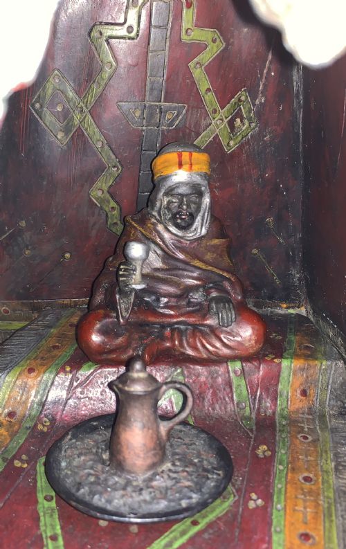 COLD PAINTED BRONZE BY FRANZ XAVER BERGMANN TABLE LAMP - ADDITIONAL PHOTO 4