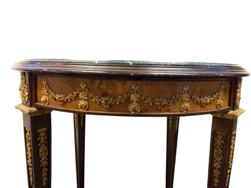 CENTRE TABLE ROUND MARBLE AND BRONZE ORNAMENTS - ADDITIONAL PHOTO 2