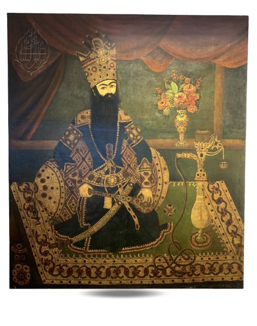 qajar portrait depicts fath ali shah iran 19th century - CATEGORY: ANTIQUE ART - DATED 19TH CENTURY