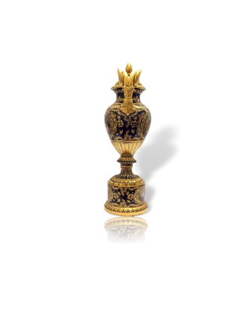 ROYAL VIENNA PORCELAIN COVERED URN ON STAND CIRCA 1900 - ADDITIONAL PHOTO 1