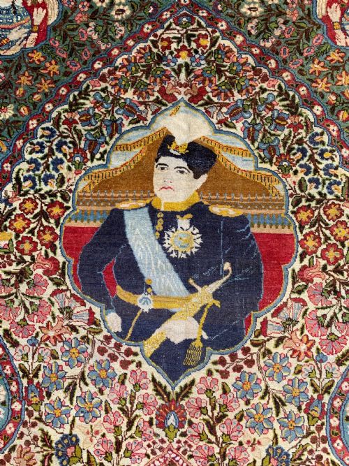 ANTIQUE TABRIZ CARPET DEPICTING AHMAD SHAH - ADDITIONAL PHOTO 3