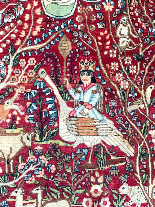 A FINE PICTORIAL KERMAN RAVER RUG CIRCA 1910 - ADDITIONAL PHOTO 2