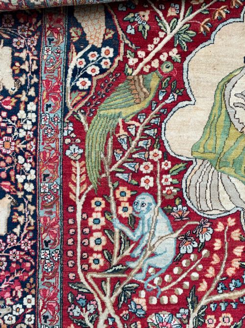 A FINE PICTORIAL KERMAN RAVER RUG CIRCA 1910 - ADDITIONAL PHOTO 6