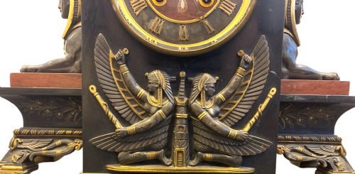 EXQUISITE EGYPTIAN REVIVAL CLOCK FRANCE 19TH CENTURY - ADDITIONAL PHOTO 4