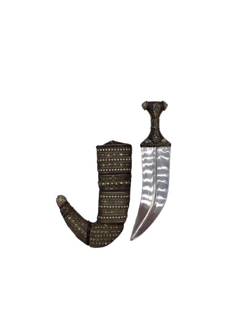 A FINE VINTAGE YEMENI JAMBIYA KANJAR DAGGER - ADDITIONAL PHOTO 2