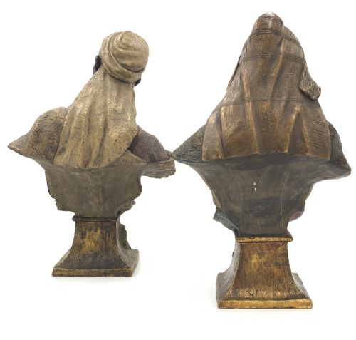 PAIR OF ANTIQUE ORIENTALIST TERRACOTTA BUSTS BY FRIEDRICH GOLDSCHEIDER - ADDITIONAL PHOTO 2