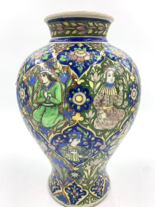 A PAIR OF QAJAR VASES WITH FLORAL DESIGN IRAN 19TH CENTURY - ADDITIONAL PHOTO 5