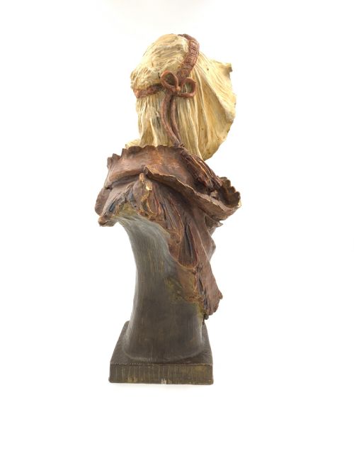 EDUARD STELLMACHER TERRACOTTA BUST OF AN ARAB MAN LATE 19TH CENTURY - ADDITIONAL PHOTO 3