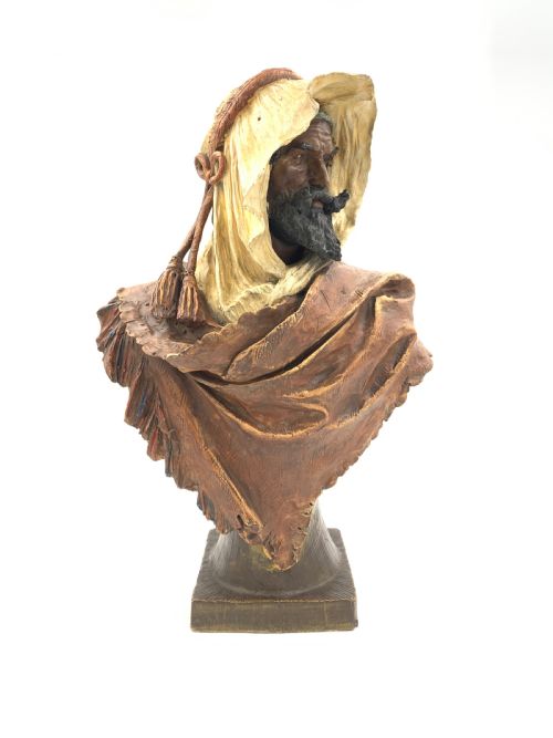EDUARD STELLMACHER TERRACOTTA BUST OF AN ARAB MAN LATE 19TH CENTURY - ADDITIONAL PHOTO 5
