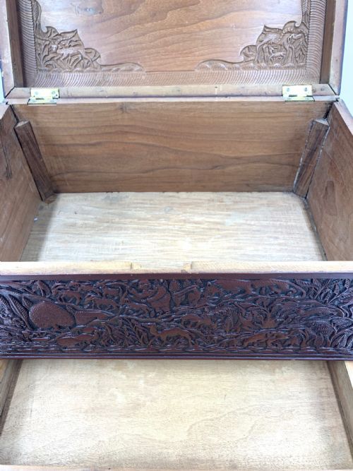 LARGE 19TH CENTURY SANDALWOOD JEWELLERY BOX SOUTH INDIA - ADDITIONAL PHOTO 8