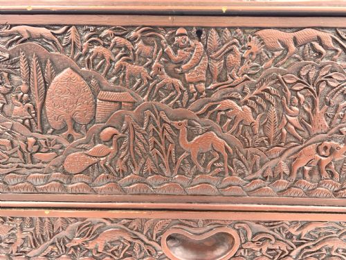 LARGE 19TH CENTURY SANDALWOOD JEWELLERY BOX SOUTH INDIA - ADDITIONAL PHOTO 10