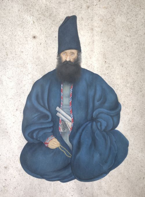 portrait of a qajar minister persia 19th century - CATEGORY: ANTIQUE ART - DATED 19TH CENTURY