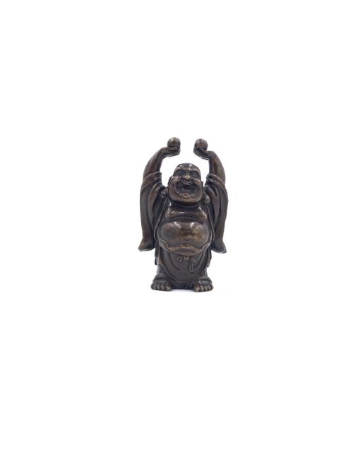 COLLECTION OF FIVE METAL LAUGHING BUDDHA STATUE - ADDITIONAL PHOTO 5