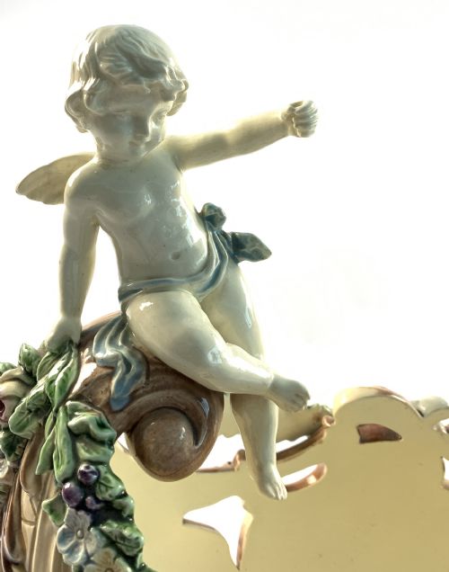 MAJOLICA CENTREPIECE IN FORM OF NAUTILUS SHELL 19TH CENTURY ITALY - ADDITIONAL PHOTO 3
