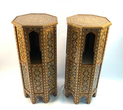 A PAIR OF OTTOMAN MOTHEROFPEARL AND TORTOISESHELL STANDS19TH CENTURY - ADDITIONAL PHOTO 6