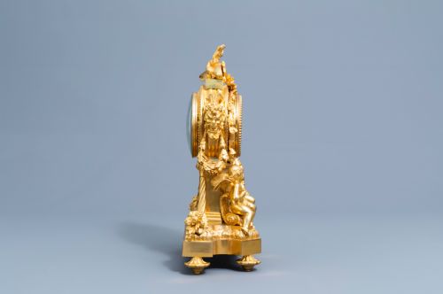 A GILT BRONZE SVRES STYLE CLOCK SET LOUIS XV STYLE FRANCE 19TH CENTURY - ADDITIONAL PHOTO 4