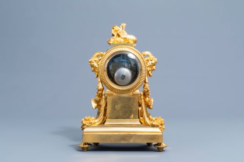 A GILT BRONZE SVRES STYLE CLOCK SET LOUIS XV STYLE FRANCE 19TH CENTURY - ADDITIONAL PHOTO 6