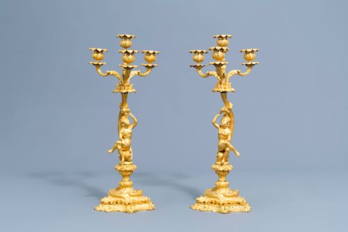 A GILT BRONZE SVRES STYLE CLOCK SET LOUIS XV STYLE FRANCE 19TH CENTURY - ADDITIONAL PHOTO 18