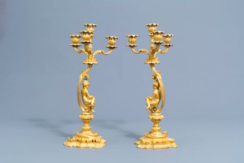 A GILT BRONZE SVRES STYLE CLOCK SET LOUIS XV STYLE FRANCE 19TH CENTURY - ADDITIONAL PHOTO 19
