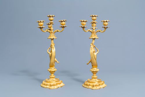 A GILT BRONZE SVRES STYLE CLOCK SET LOUIS XV STYLE FRANCE 19TH CENTURY - ADDITIONAL PHOTO 20