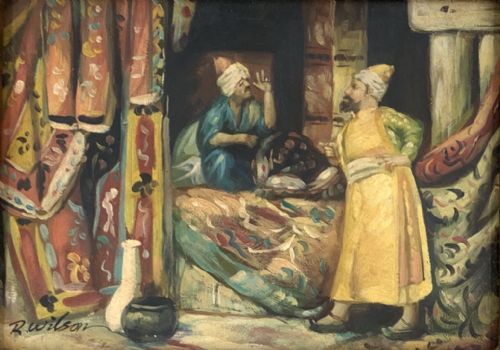 PAIR OF ORIENTAL PAINTINGS OIL ON BOARD BY RICHARD WILSON - ADDITIONAL PHOTO 3