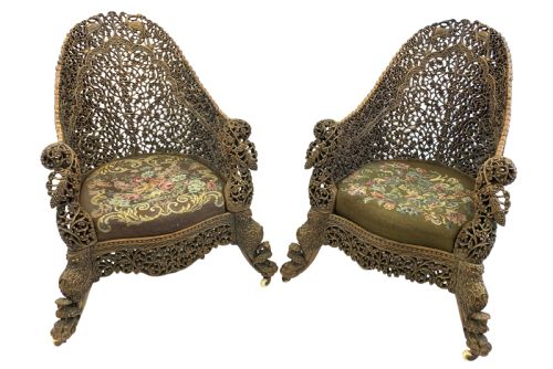 pair of carved hardwood anglo indian arm chairs from the bombay presidency 19th century - CATEGORY: ANTIQUE CHAIRS - DATED 19TH CENTURY