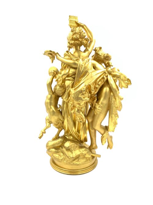 A FINE FRENCH GILT BRONZE BACCHIC FIGURAL GROUP - ADDITIONAL PHOTO 3
