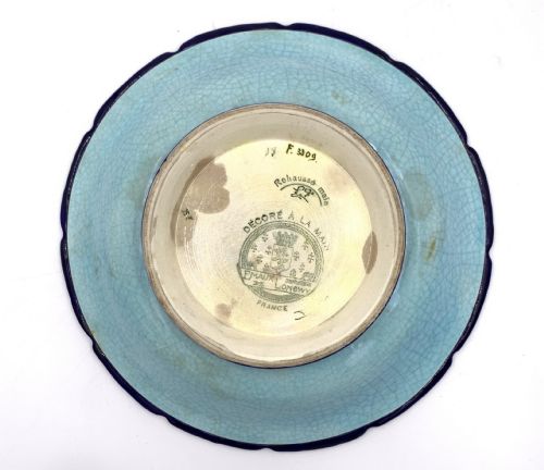 LONGWY FAIENCE ENAMELLED PLATE AND VASE - ADDITIONAL PHOTO 10