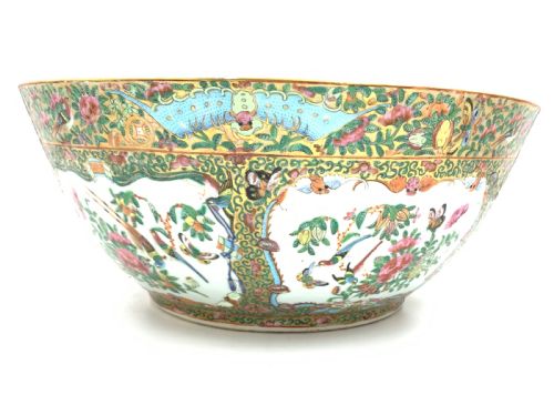 LARGE CHINESE CANTON FAMILLE ROSE BOWL 19TH CENTURY - ADDITIONAL PHOTO 6