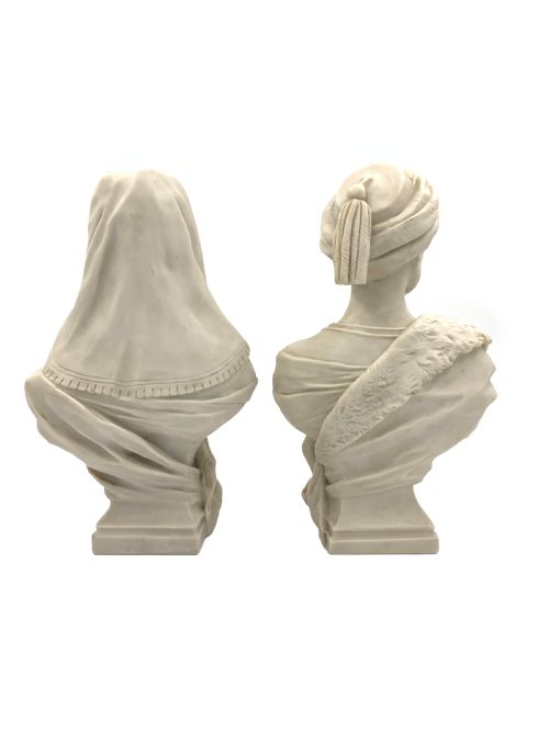 PAIR OF LATE 19TH CENTURY MARBLE BUSTS FEATURING ORIENTALIST FIGURES - ADDITIONAL PHOTO 2