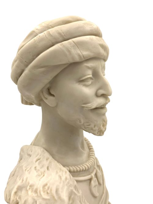 PAIR OF LATE 19TH CENTURY MARBLE BUSTS FEATURING ORIENTALIST FIGURES - ADDITIONAL PHOTO 7