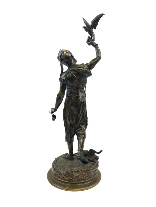 BRONZE SCULPTURE BY PIERRE JULES MNE 18101879 THE ARAB FALCONER - ADDITIONAL PHOTO 2