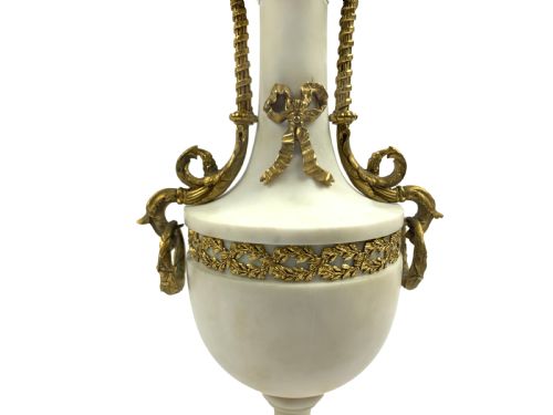 PAIR OF FRENCH MARBLE AND GILTBRONZE LOUIS XVI STYLE CANDELABRA - ADDITIONAL PHOTO 2