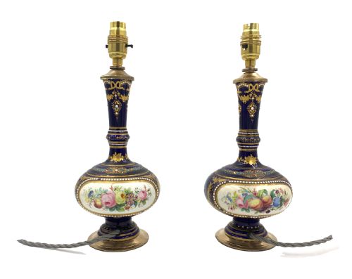 PAIR OF JEWELLED PORCELAIN LAMPS - ADDITIONAL PHOTO 2