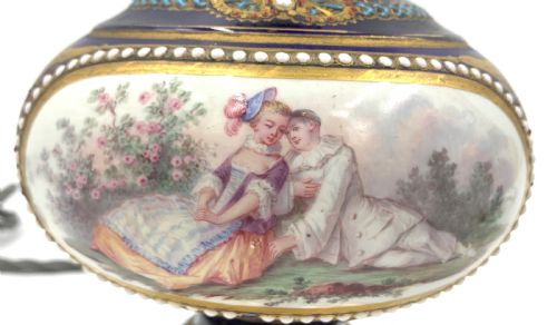 PAIR OF JEWELLED PORCELAIN LAMPS - ADDITIONAL PHOTO 3