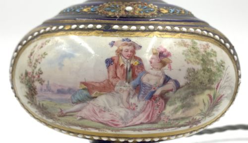 PAIR OF JEWELLED PORCELAIN LAMPS - ADDITIONAL PHOTO 4