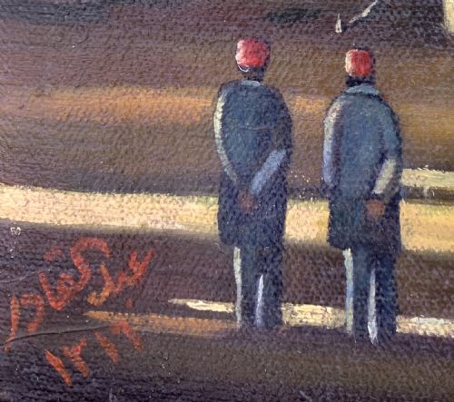 CAMP ON THE TIGRIS OIL ON CANVAS PAINTING BY ABDUL KADIR AL RASSAM IRAQ 18821952 - ADDITIONAL PHOTO 2
