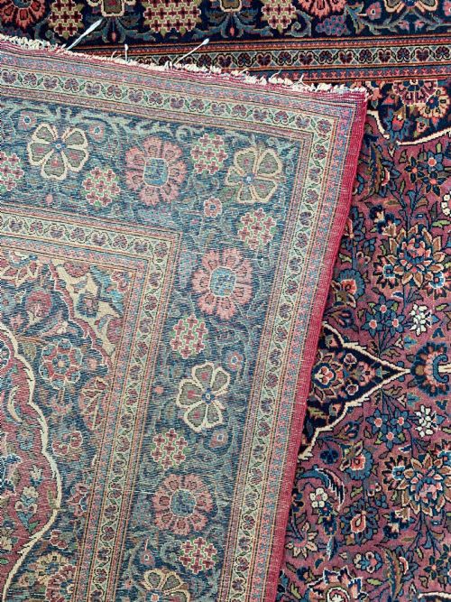 BURGUNDY GROUND PERSIAN KASHAN RUG IN FLORAL DESIGN - ADDITIONAL PHOTO 7