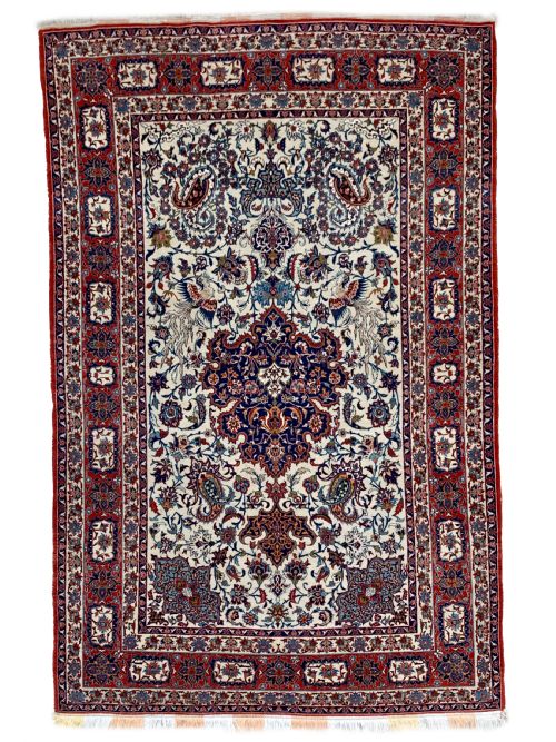 a partsilk isfahan rug central persia circa 1940 - CATEGORY: ANTIQUE RUGS - DATED 1940