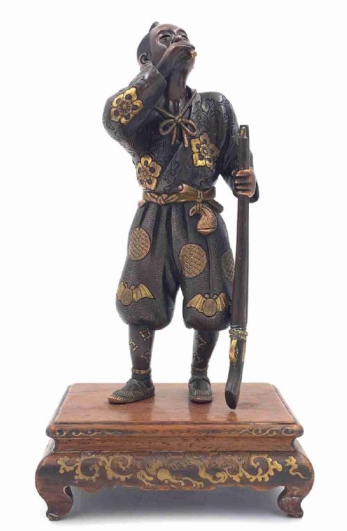Japanese Gilt Bronze Figure, Meiji Period, by Miyao Eisuke