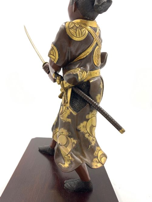 JAPANESE BRONZE SAMURAI FIGURE MEIJI PERIOD - ADDITIONAL PHOTO 11