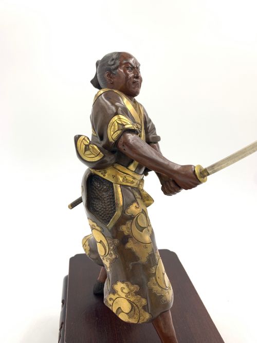 JAPANESE BRONZE SAMURAI FIGURE MEIJI PERIOD - ADDITIONAL PHOTO 12