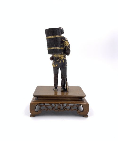 JAPANESE GILT BRONZE FIGURE MEIJI PERIOD - ADDITIONAL PHOTO 2